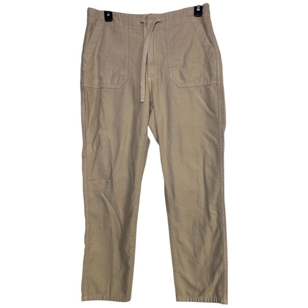 J.Crew Tie Waist Camp Pant Tan Size Small 100% Cotton